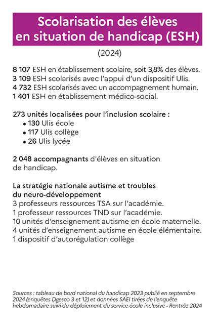 Chiffres scolarisation des élèves en situation de handicap